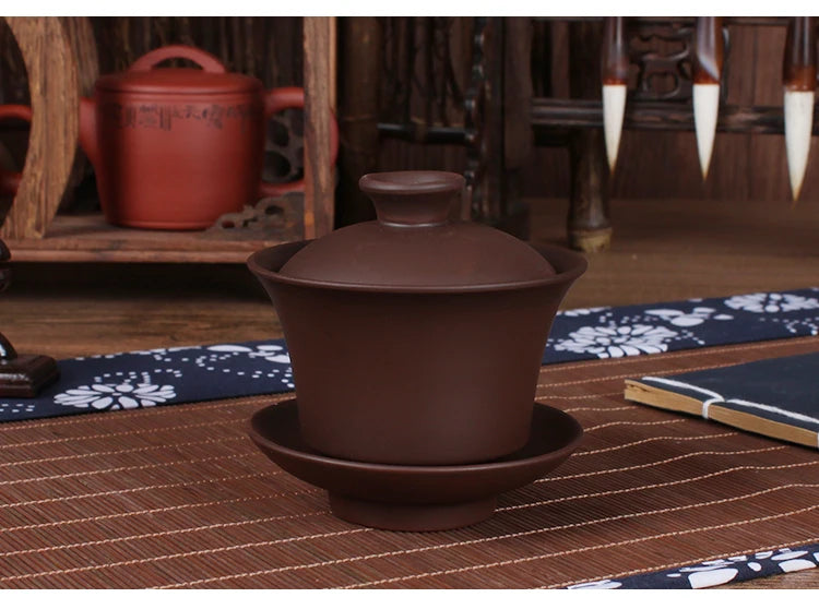 Elegant Gaiwan Chinese Tea Mugs, Purple Clay Tureen, Lid Bowl, Saucer, Tea Brew Cup, Yixing Teapot, High Quality, 11 Style