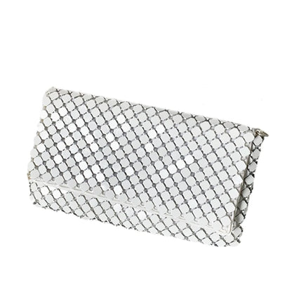 Elegant Metal Mesh Evening Bag with Shoulder Chain Versatile Purse for Formal Occasions and Out