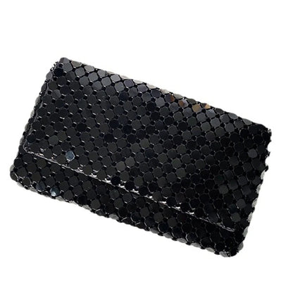 Elegant Metal Mesh Evening Bag with Shoulder Chain Versatile Purse for Formal Occasions and Out