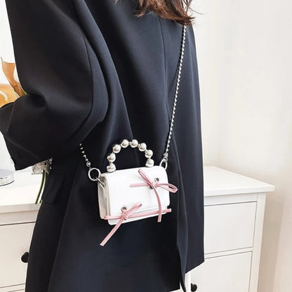 Elegant Mini Chain Bag with Exquisite Bow Decoration Shoulder Bags for Formal
