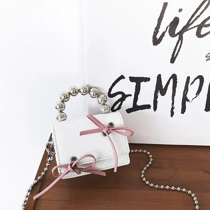 Elegant Mini Chain Bag with Exquisite Bow Decoration Shoulder Bags for Formal