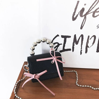 Elegant Mini Chain Bag with Exquisite Bow Decoration Shoulder Bags for Formal