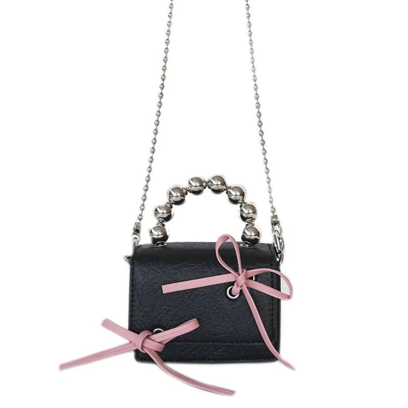 Elegant Mini Chain Bag with Exquisite Bow Decoration Shoulder Bags for Formal