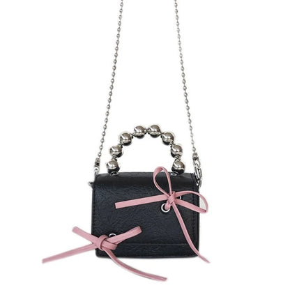 Elegant Mini Chain Bag with Exquisite Bow Decoration Shoulder Bags for Formal
