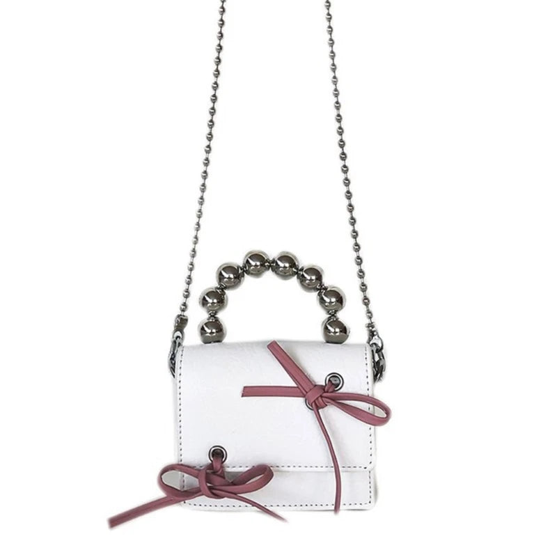 Elegant Mini Chain Bag with Exquisite Bow Decoration Shoulder Bags for Formal
