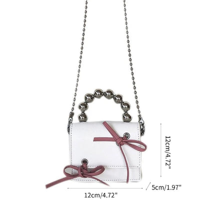 Elegant Mini Chain Bag with Exquisite Bow Decoration Shoulder Bags for Formal