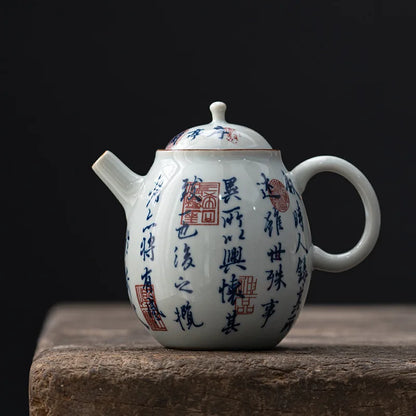 Elegant Porcelain Gaiwan Tea Set with Lid Chinese Lanting Xu Ceramic Tea Pot Tea Tureen Gongfu Sancai Tea Bowl Tea Cup Set