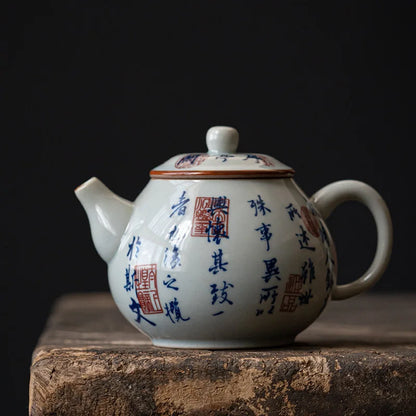 Elegant Porcelain Gaiwan Tea Set with Lid Chinese Lanting Xu Ceramic Tea Pot Tea Tureen Gongfu Sancai Tea Bowl Tea Cup Set