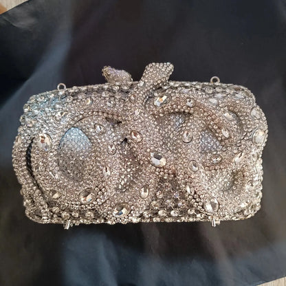 Elegant Red Crystal Bridal Wedding Clutch Bags Luxury Big Rhinestone Women Evening Clutches Bag Ladies Party Dinner Purses