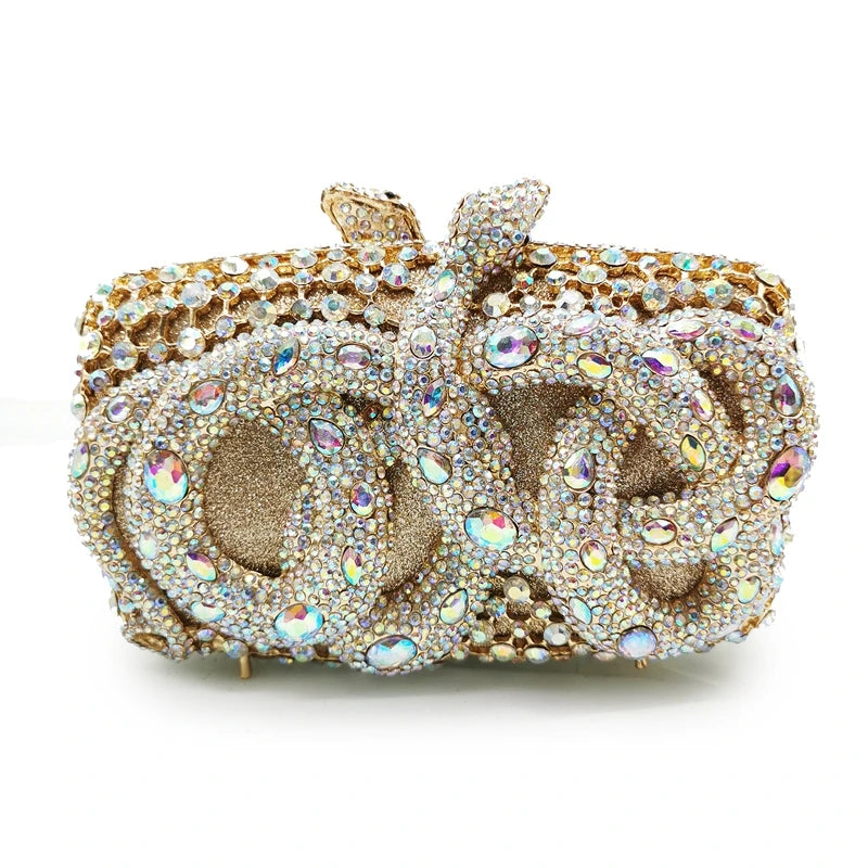 Elegant Red Crystal Bridal Wedding Clutch Bags Luxury Big Rhinestone Women Evening Clutches Bag Ladies Party Dinner Purses