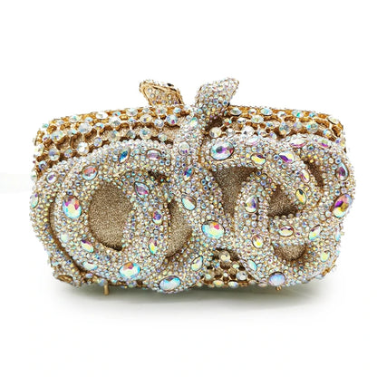 Elegant Red Crystal Bridal Wedding Clutch Bags Luxury Big Rhinestone Women Evening Clutches Bag Ladies Party Dinner Purses