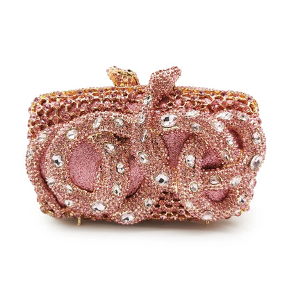 Elegant Red Crystal Bridal Wedding Clutch Bags Luxury Big Rhinestone Women Evening Clutches Bag Ladies Party Dinner Purses