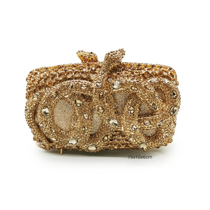 Elegant Red Crystal Bridal Wedding Clutch Bags Luxury Big Rhinestone Women Evening Clutches Bag Ladies Party Dinner Purses