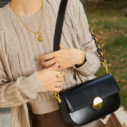 Elegant Simple Commuter Small Suqare Bag 2024 New All-match Minority Chains Shoulder Bags Ladies Luxury Handbags Chic Bolsa