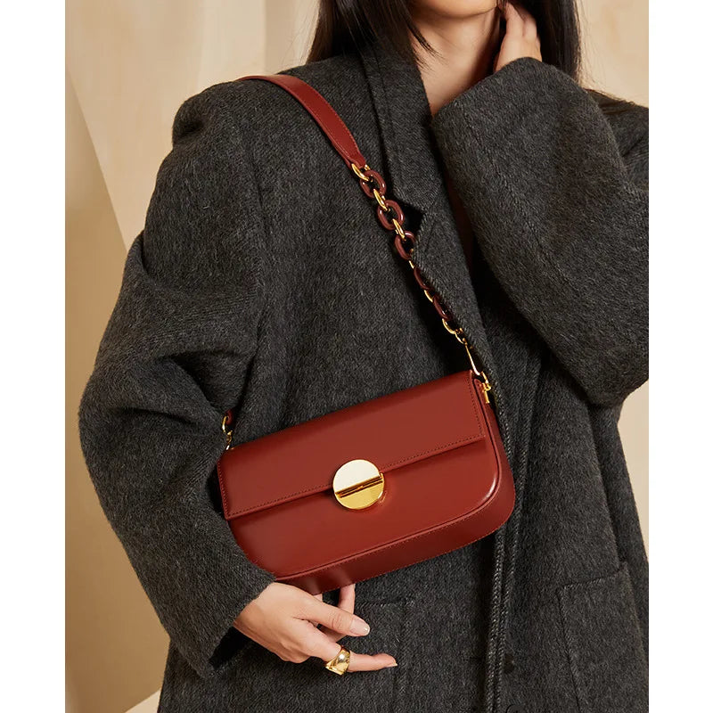 Elegant Simple Commuter Small Suqare Bag 2024 New All-match Minority Chains Shoulder Bags Ladies Luxury Handbags Chic Bolsa