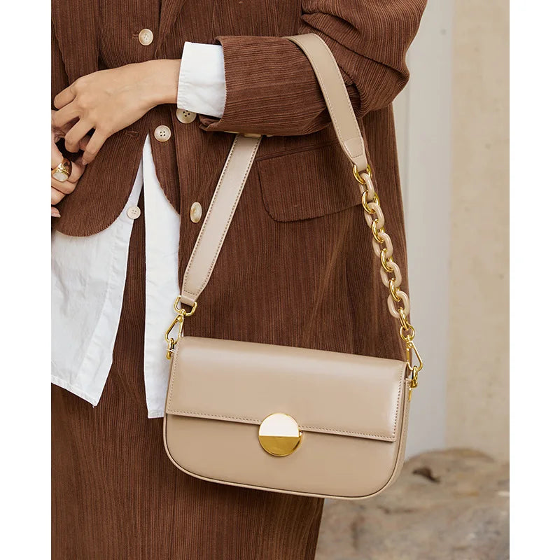 Elegant Simple Commuter Small Suqare Bag 2024 New All-match Minority Chains Shoulder Bags Ladies Luxury Handbags Chic Bolsa