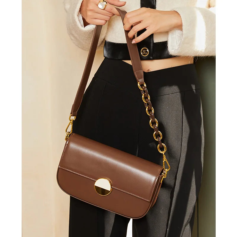 Elegant Simple Commuter Small Suqare Bag 2024 New All-match Minority Chains Shoulder Bags Ladies Luxury Handbags Chic Bolsa