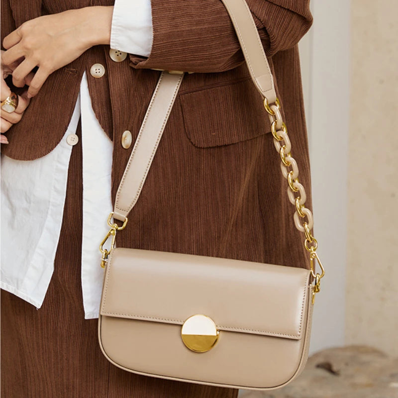 Elegant Simple Commuter Small Suqare Bag 2024 New All-match Minority Chains Shoulder Bags Ladies Luxury Handbags Chic Bolsa
