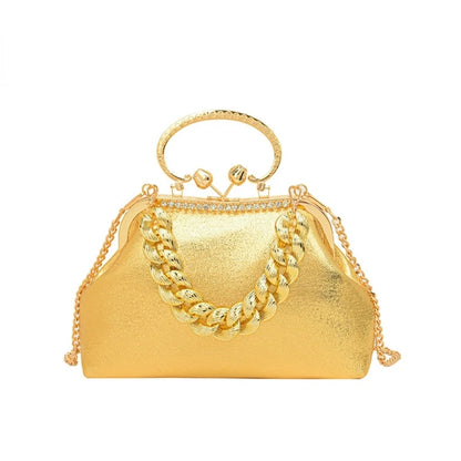 Elegant Sparkling Shoulder Bag Clutch Purse Evening Bag Women Prom Handbag With Thick Chain Banquets Party Crossbody Bag