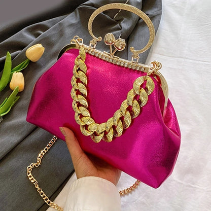 Elegant Sparkling Shoulder Bag Clutch Purse Evening Bag Women Prom Handbag With Thick Chain Banquets Party Crossbody Bag