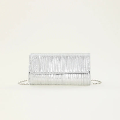 Elegant Vertical Pleated Chain Evening Bag Shoulder Bags Handbag Perfect for Prom Formal Parties