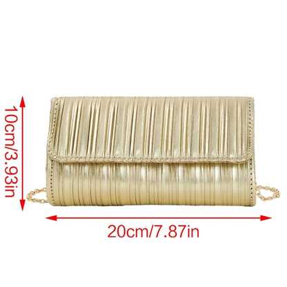 Elegant Vertical Pleated Chain Evening Bag Shoulder Bags Handbag Perfect for Prom Formal Parties