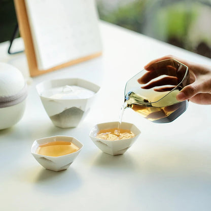 Elegant Watch Hill Galss Heptatomic Tea Set Kit Handmade 1 Pot 2 Cups Tea Maker Camping Organizer Tableware Accessories Ornament