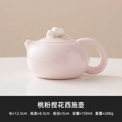 Elegant Xishi Teapot Chinese Porcelain Kungfu Teaware Tea Pot Set Handmade Tea Kettles Green Tea High Grade Tea Infuser