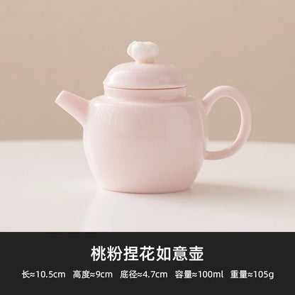 Elegant Xishi Teapot Chinese Porcelain Kungfu Teaware Tea Pot Set Handmade Tea Kettles Green Tea High Grade Tea Infuser