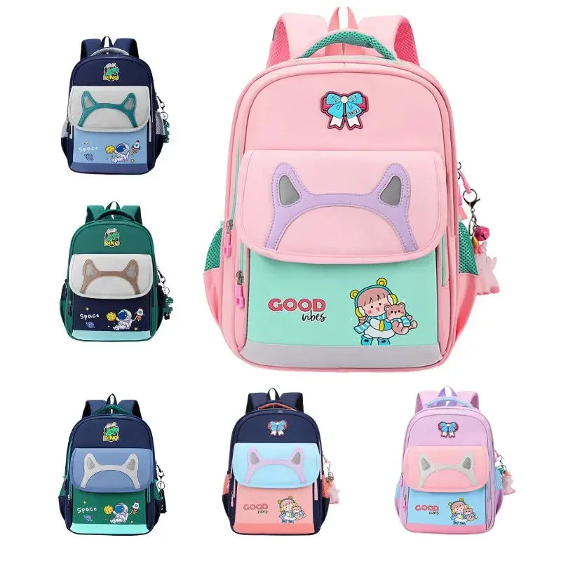 Elementary Kindergarten Bookbags with Boys and Grils Lightweight School Backpack Bag Cartoon Waterproof Outdoor Backpack
