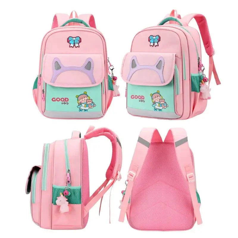Elementary Kindergarten Bookbags with Boys and Grils Lightweight School Backpack Bag Cartoon Waterproof Outdoor Backpack