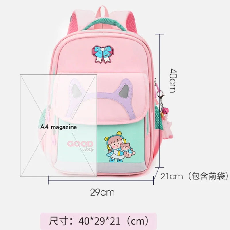 Elementary Kindergarten Bookbags with Boys and Grils Lightweight School Backpack Bag Cartoon Waterproof Outdoor Backpack