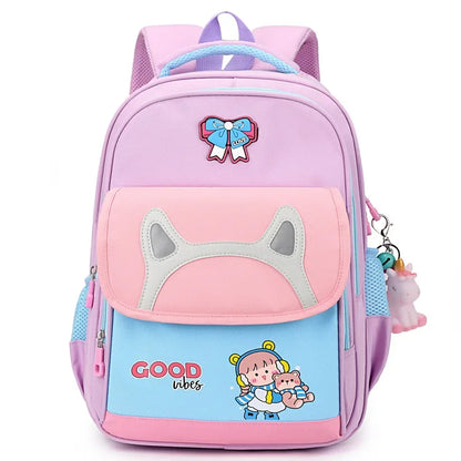 Elementary Kindergarten Bookbags with Boys and Grils Lightweight School Backpack Bag Cartoon Waterproof Outdoor Backpack