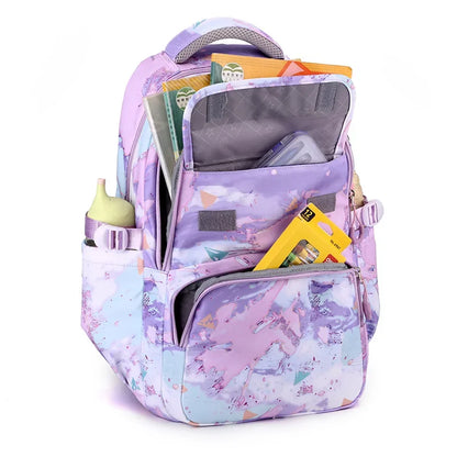 Elementary School Bookbags Three Piece Set with Graffiti Contrasting Color Children's Backpack, Lunch Bag, Pencil Case