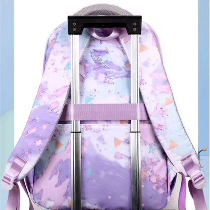 Elementary School Bookbags Three Piece Set with Graffiti Contrasting Color Children's Backpack, Lunch Bag, Pencil Case