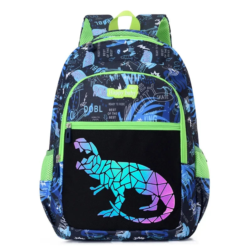 Elementary School Orthopedic Student Bookbag Girl Unicorn Boy Luminous Dinosaur Lightweight Backpack Double Shoulder School Bag