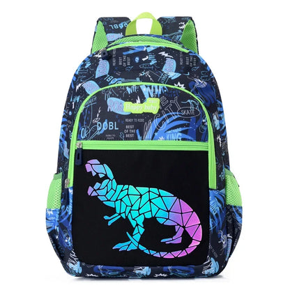 Elementary School Orthopedic Student Bookbag Girl Unicorn Boy Luminous Dinosaur Lightweight Backpack Double Shoulder School Bag