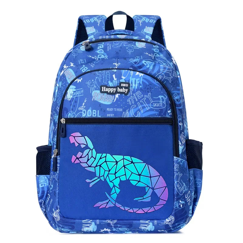Elementary School Orthopedic Student Bookbag Girl Unicorn Boy Luminous Dinosaur Lightweight Backpack Double Shoulder School Bag