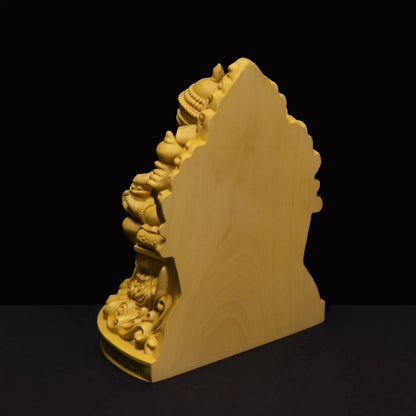 Elephant Carved Boxwood, God Ganesha, Lucky Decorations, God of Wealth, 5 Sitting Car Decoration