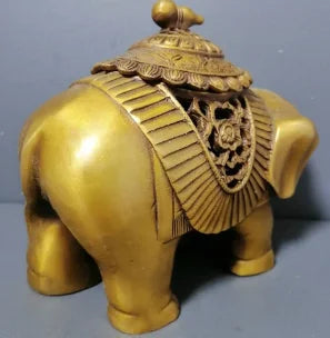 Elephant Decorative Statue Elephant Incense Burner Buddhist Animal Incense Burner Brass Craft Home Decorations