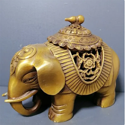 Elephant Decorative Statue Elephant Incense Burner Buddhist Animal Incense Burner Brass Craft Home Decorations
