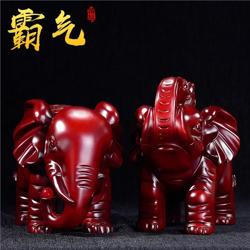 Elephant ornaments a pair of lucky feng shui elephant TV wine cabinet porch living room study decoration crafts opening gifts