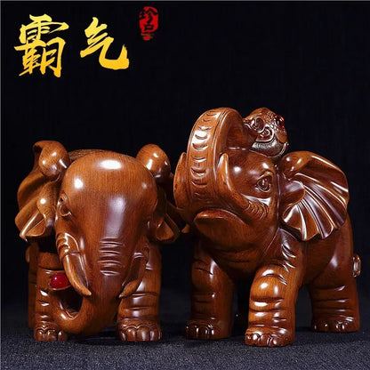 Elephant ornaments a pair of lucky feng shui elephant TV wine cabinet porch living room study decoration crafts opening gifts
