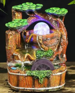 Elephant water landscape  home decoration indoor fleshier plant bonsai lucky rockery water fountain luck feng shui humidifier
