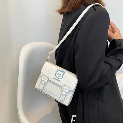 Embroidery Cat Shoulder Bags for Women Girl Trendy Bags Versatile Crossbody Bags