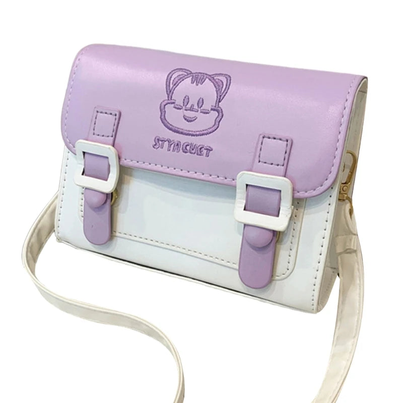 Embroidery Cat Shoulder Bags for Women Girl Trendy Bags Versatile Crossbody Bags