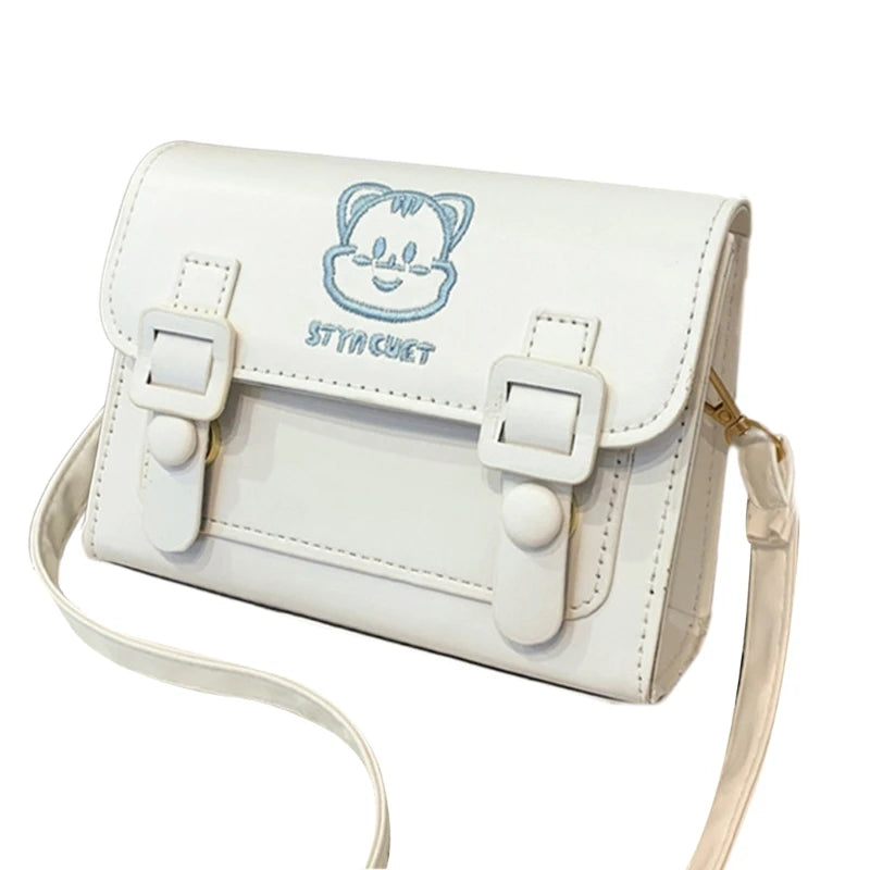 Embroidery Cat Shoulder Bags for Women Girl Trendy Bags Versatile Crossbody Bags