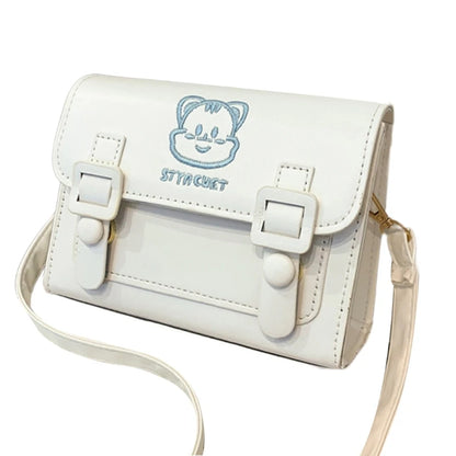 Embroidery Cat Shoulder Bags for Women Girl Trendy Bags Versatile Crossbody Bags