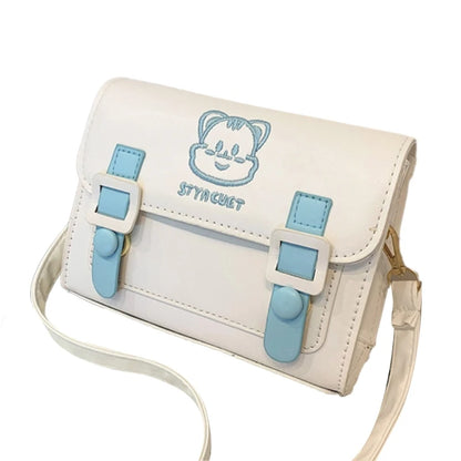 Embroidery Cat Shoulder Bags for Women Girl Trendy Bags Versatile Crossbody Bags