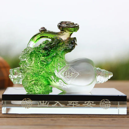 Emerald Cabbage Jade Ruyi ancient Coloured glaze ornaments Gift